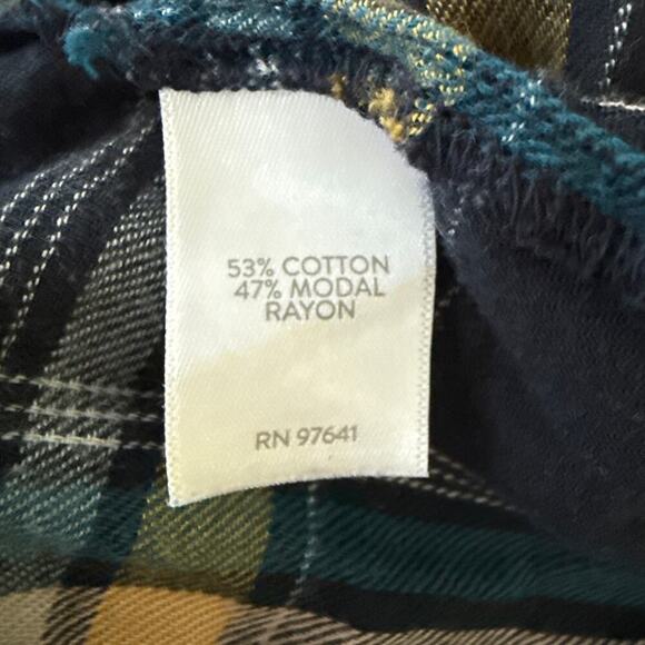 J. Jill Womens Button Up Plaid Top Large Cotton Modal Mother of Pearl Buttons - Picture 8 of 9